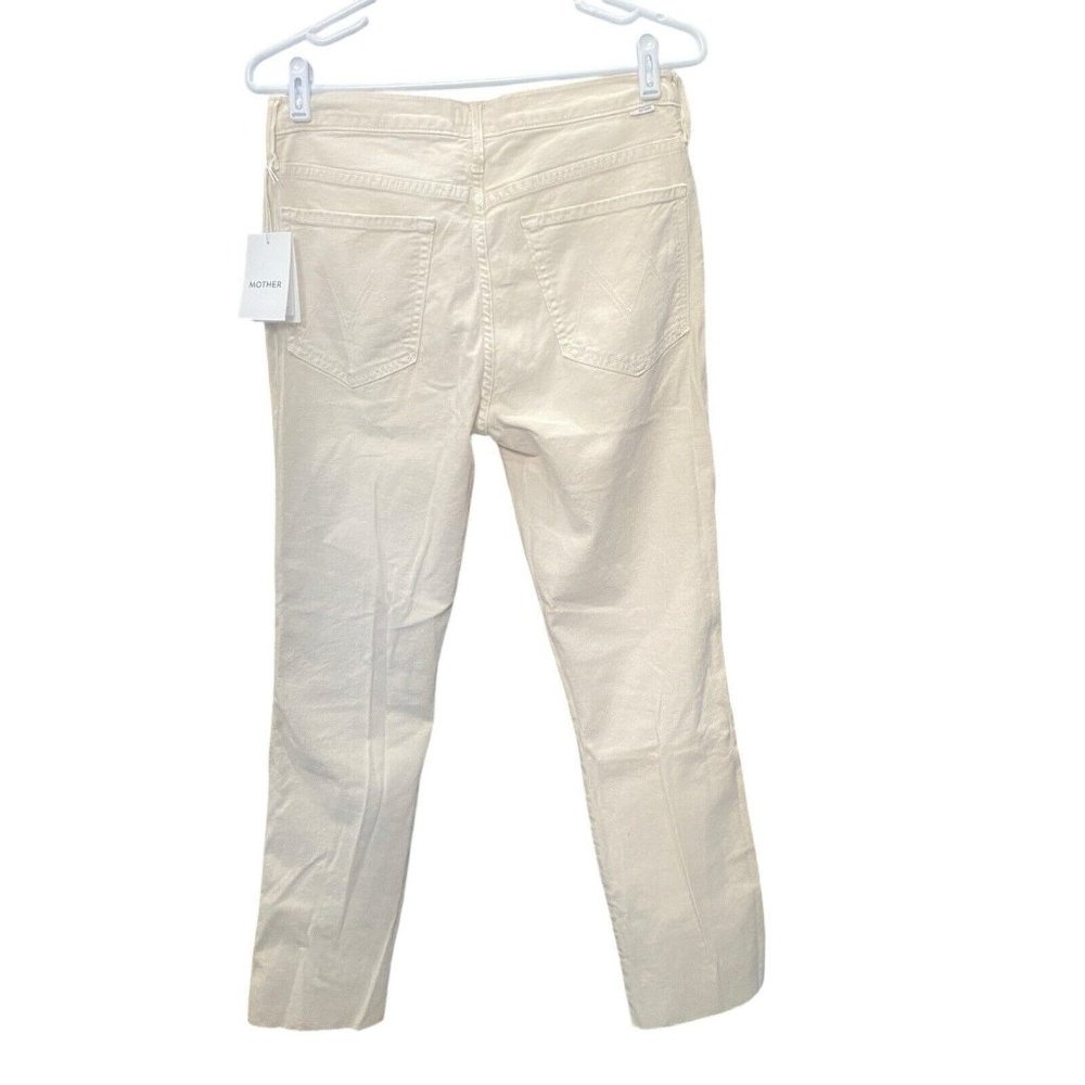 NWT Mother High Waisted Rascal Ankle Fray in Chalk It Up Ivory Stretch Jeans 30 - Picture 4 of 12